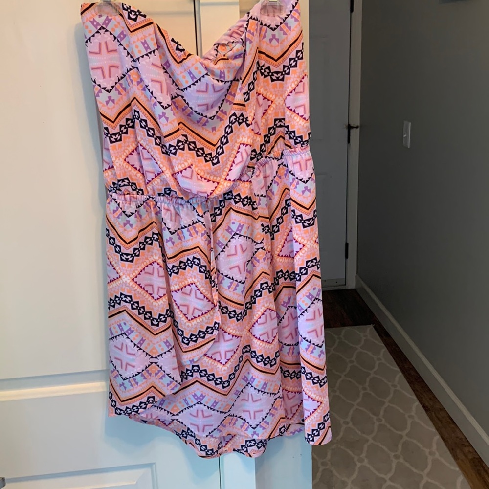 Express Aztec strapless dress